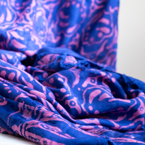 modrý šátek - sarong z Bali, pareo na plavky